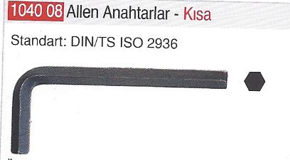 ALTI KOSE ALLEN ANAHTAR KISA 10 MM          CERPA